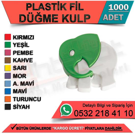 Plastik Fil Düğme (Kırmızı) (1000 Adet)